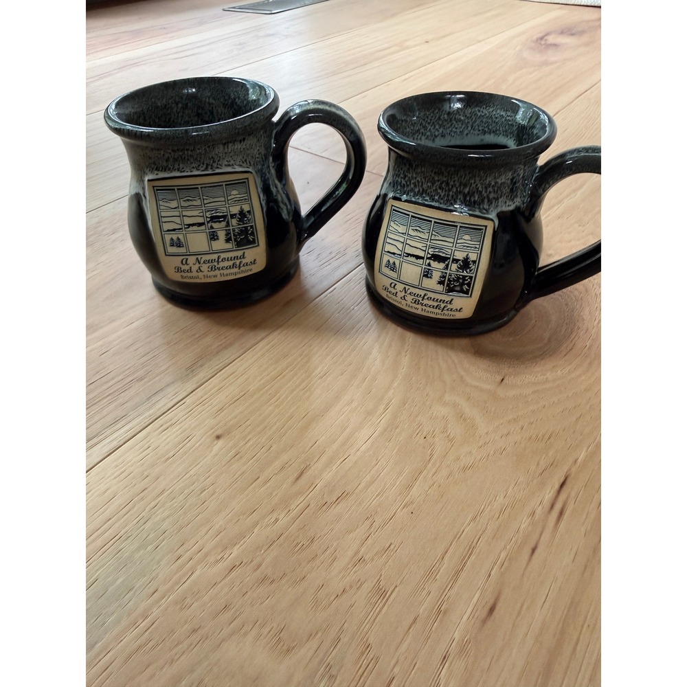 Deneen Pottery Coffee Mugs Set of 2  Hand Thrown Newfound Bed & Breakfast NH